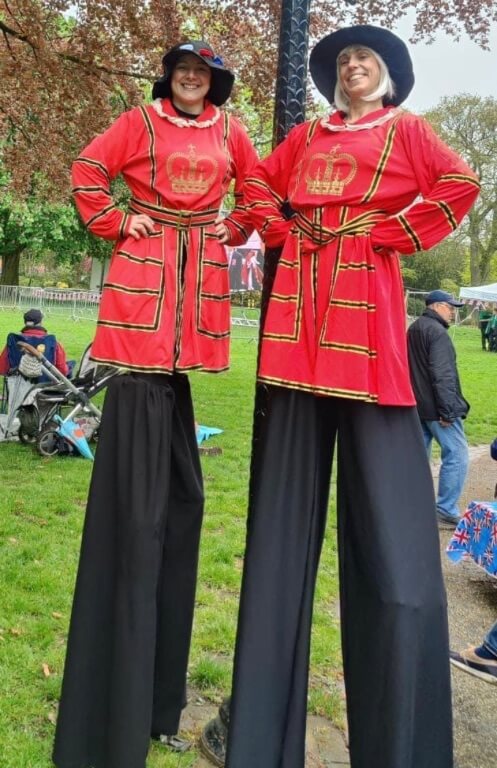 stilt walking beef eaters